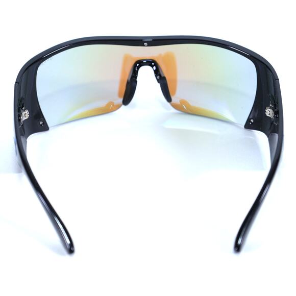 Guess Shield Wraparound Sunglasses - Shiny Black / Mirror Blue - NWT - Picture 8 of 12